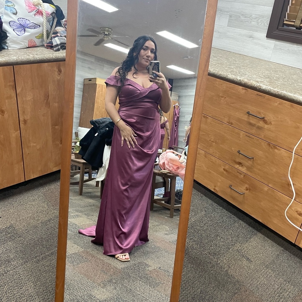 Galina signature off the shoulder bridesmaid dress